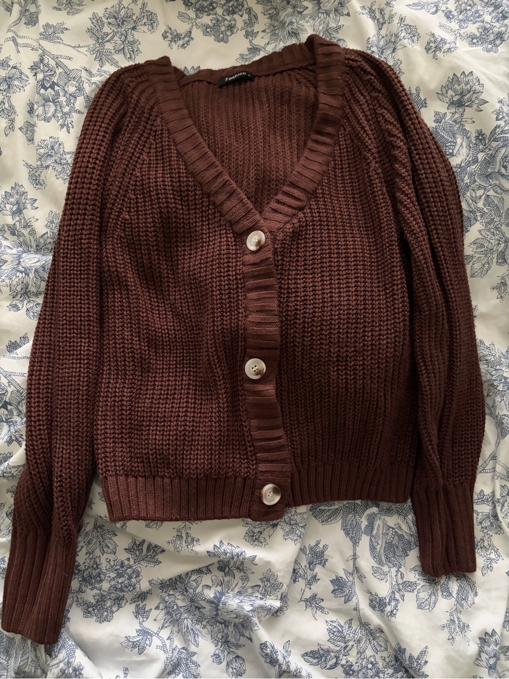 Classic V-Neck Button Cardigan Sweater - Chocolate Brown